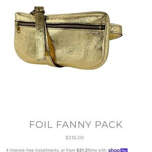 Tracey Tanner Metallic Gold Foil Fanny Pack like New Rave Festival Ready